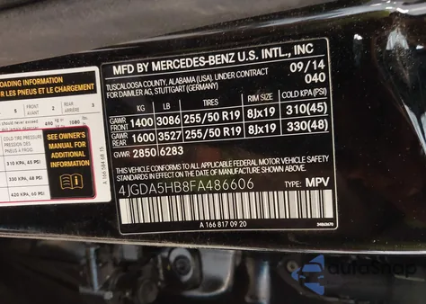 2015 Mercedes-Benz Ml 350 4Matic z USA, uszkodzony, nr VIN 4JGDA5HB8FA486606